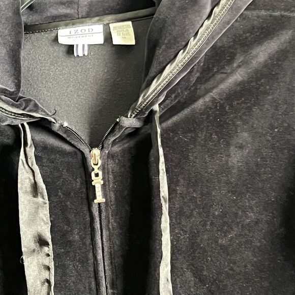 IZOD  Movement  Size 1X Velour Hoodie  Full-Zip Jacket Kangaroo Pockets - Picture 5 of 10